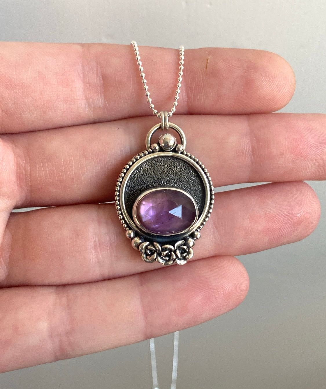 AMETHYST & SUCCULENT NECKLACE
