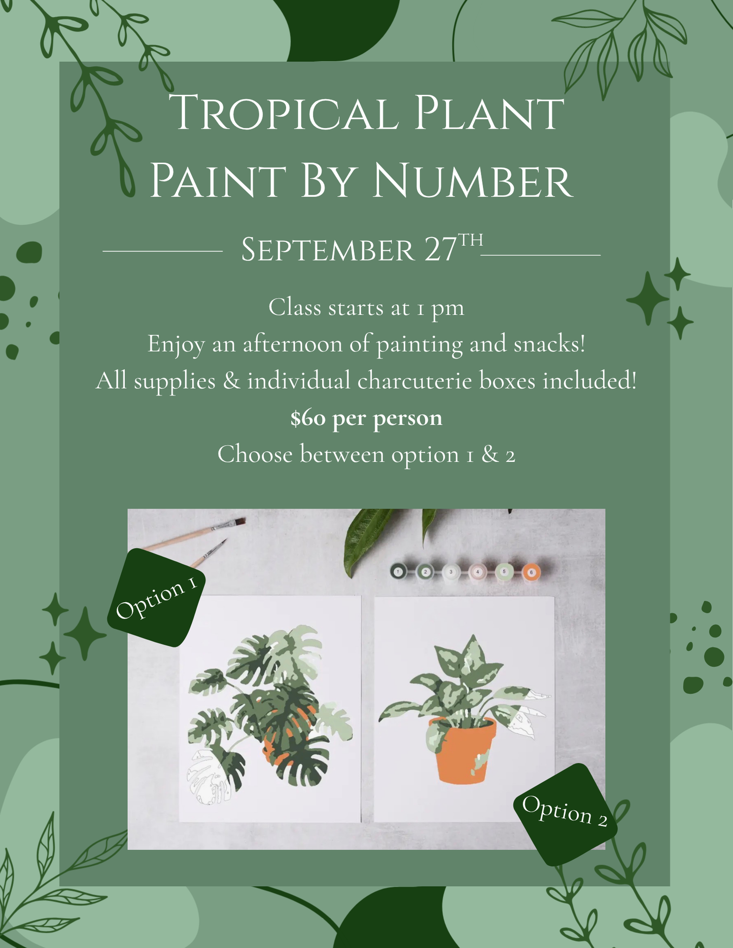 TROPICAL PLANT-PAINT BY NUMBER CLASS